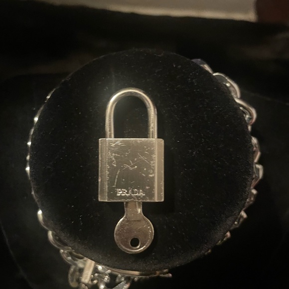 Silver belt chain with a Prada lock and key - Picture 7 of 15